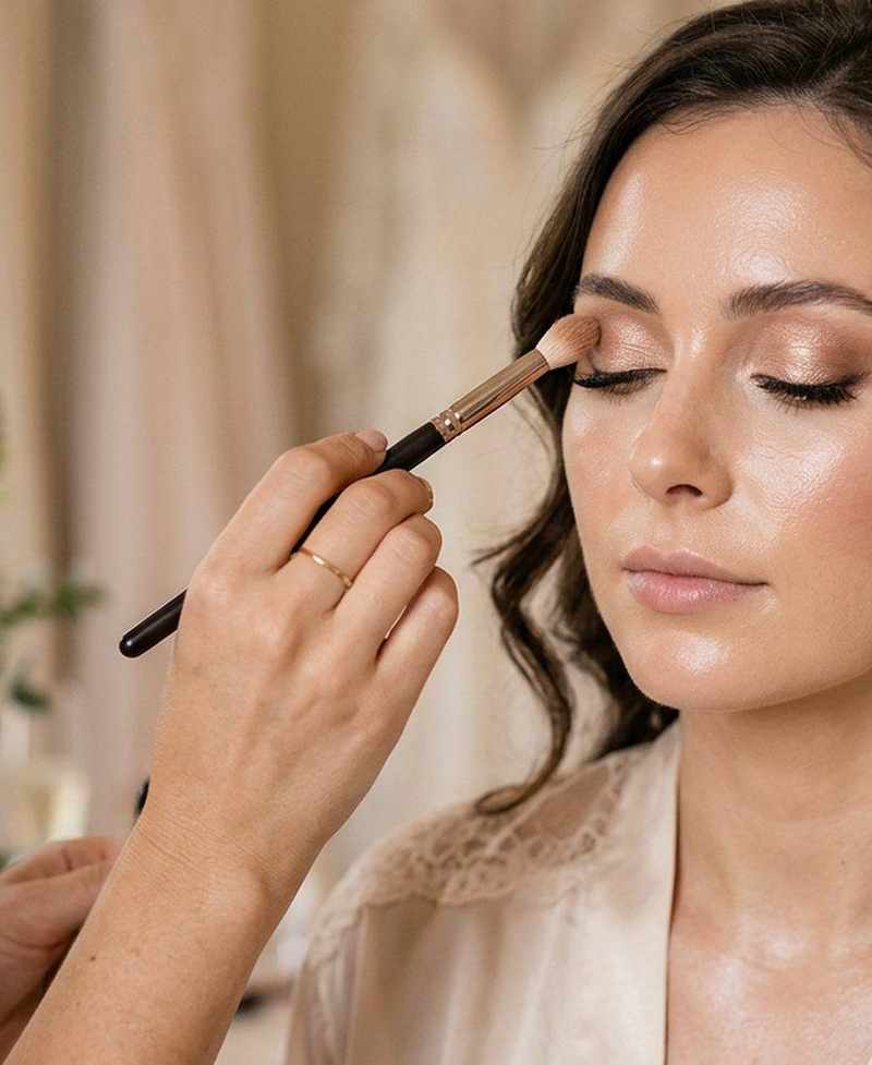 میکاپ مجلسی با سایه طلایی